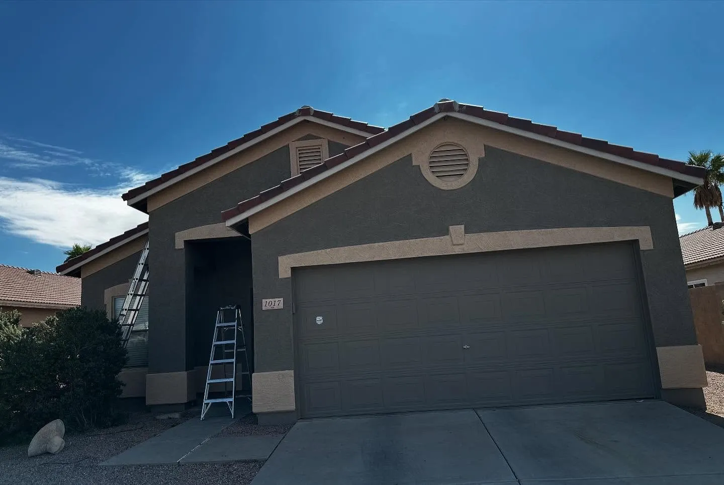 Two-tone exterior repaint — after